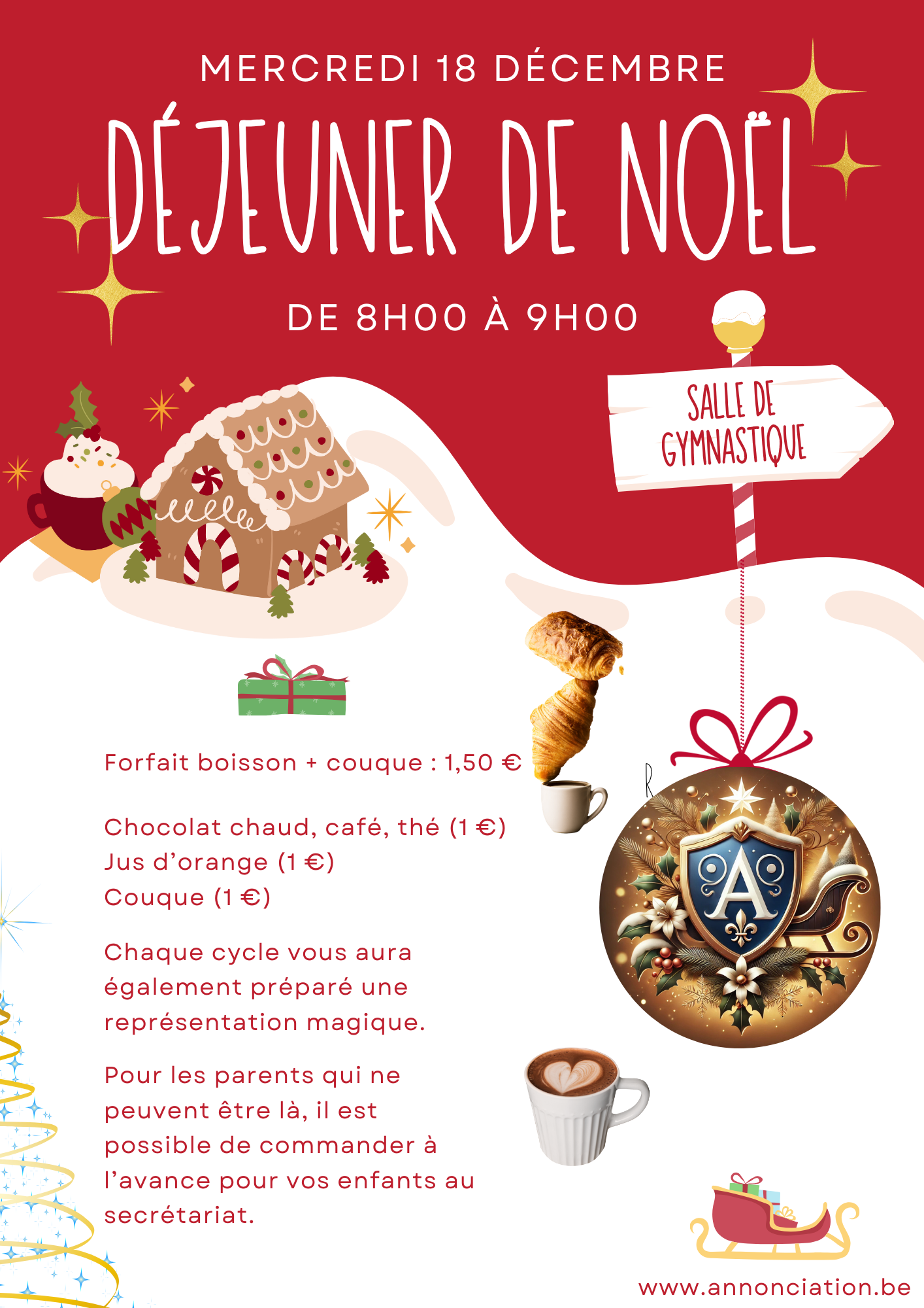 Déjeuner de Noël : un moment féérique à l'Institut de l'Annonciation 2 Affiche dejeuner de Noel