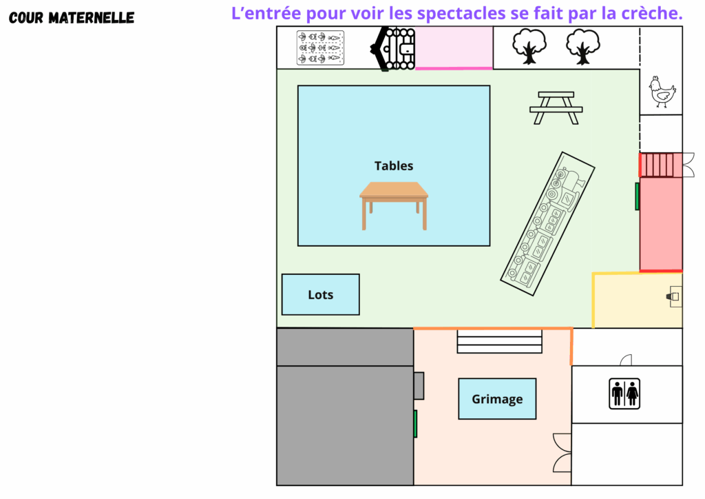 Dernières informations sur la grande fête de l’Annonciation, votre école fondamentale à Schaerbeek ! 6 Plan fête cour maternelle